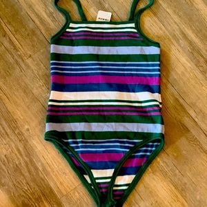 NWT Free People Knit Striped Body Suit